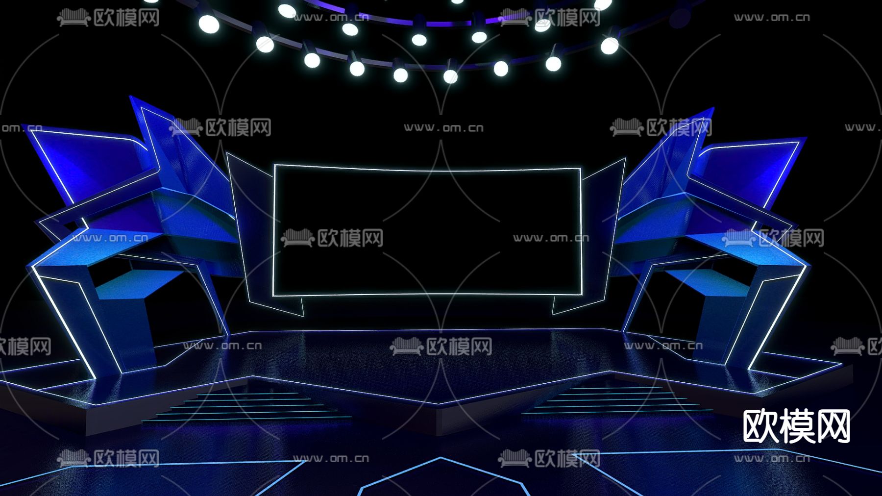 直播间 发布会 舞台su模型下载（渲染图2）