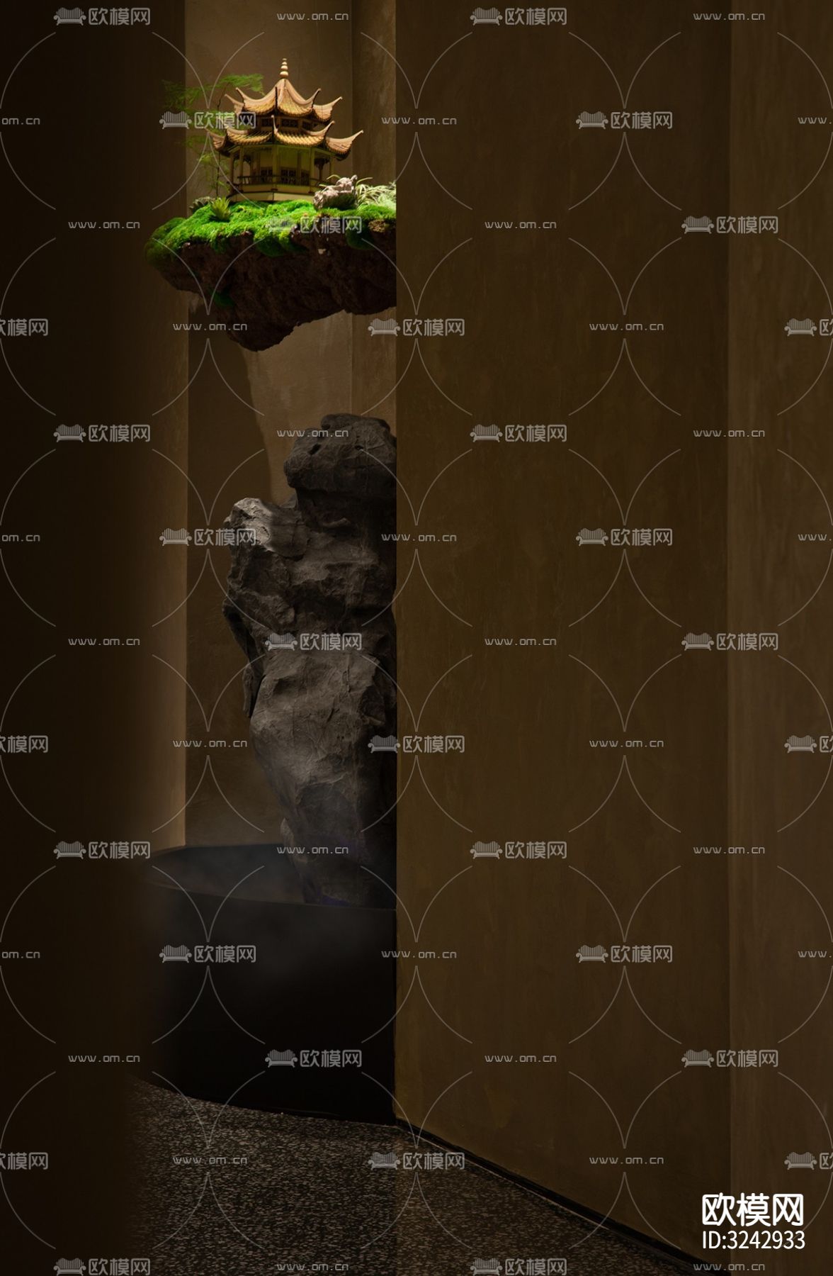 现代中餐厅装修效果图下载（渲染图4）