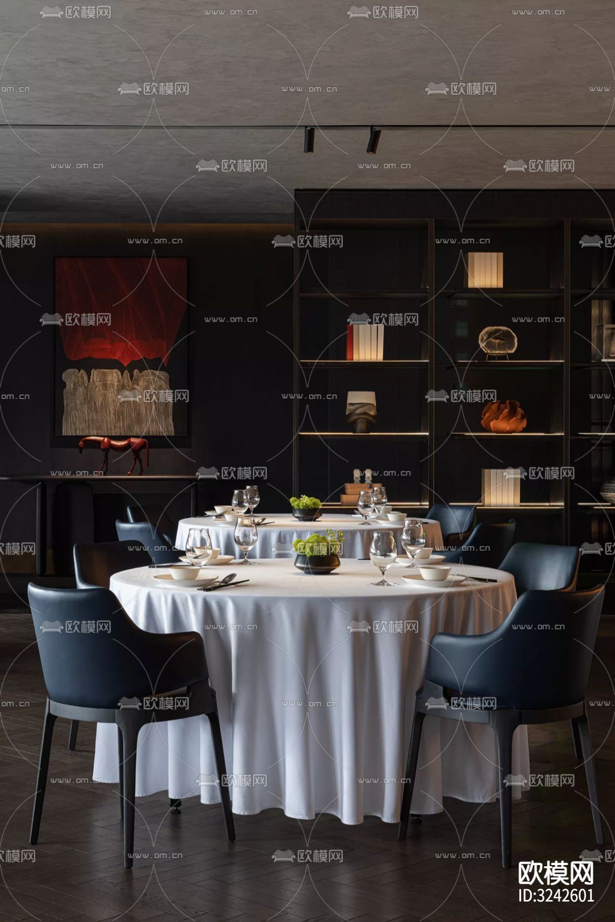 新中式中餐厅装修效果图下载（渲染图13）