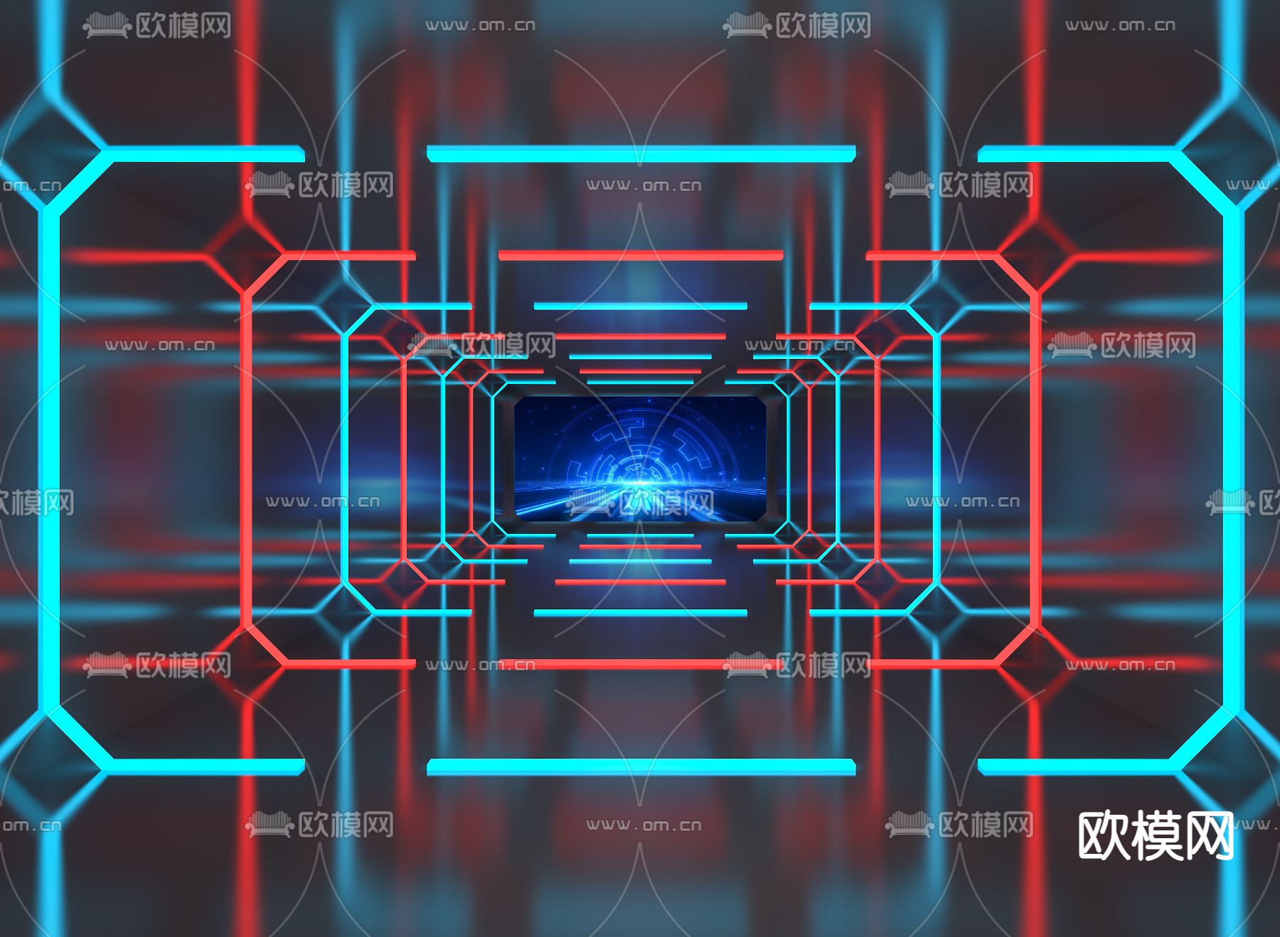 深渊镜 展厅过道3d模型下载
