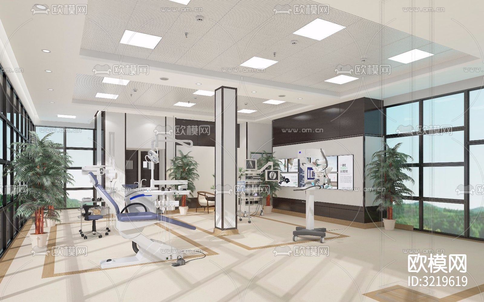 康复医疗医院装修效果图下载（渲染图1）