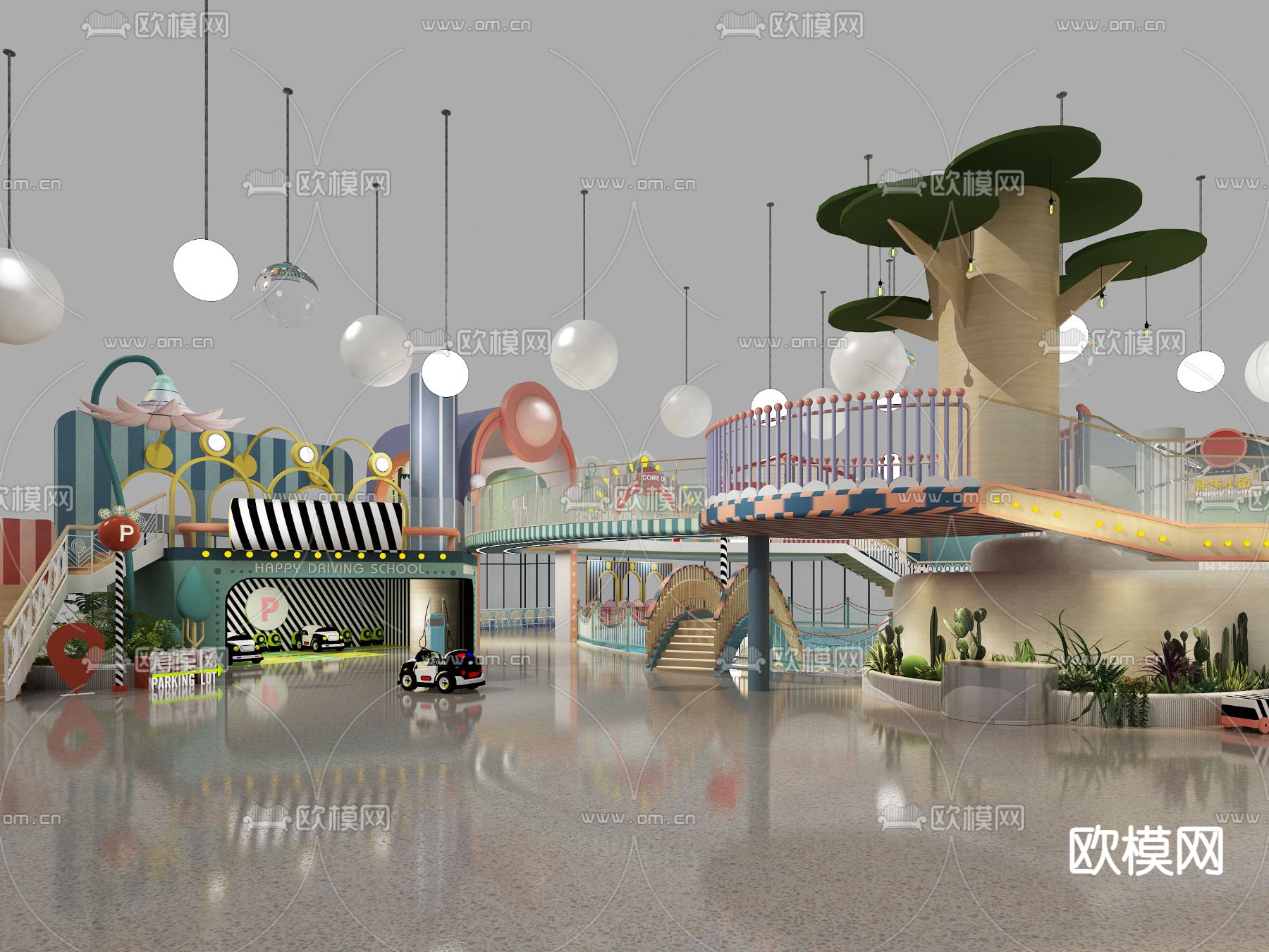 儿童娱乐城 淘气堡3d模型下载（渲染图3）