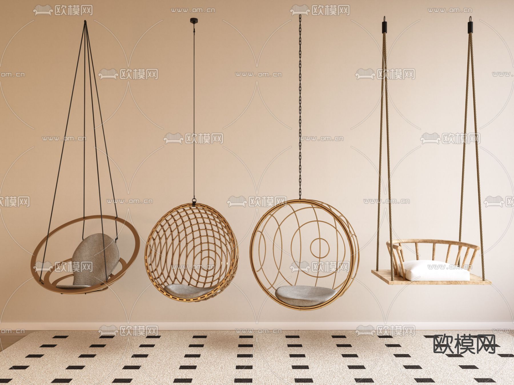 现代吊椅 懒人椅 3d模型下载