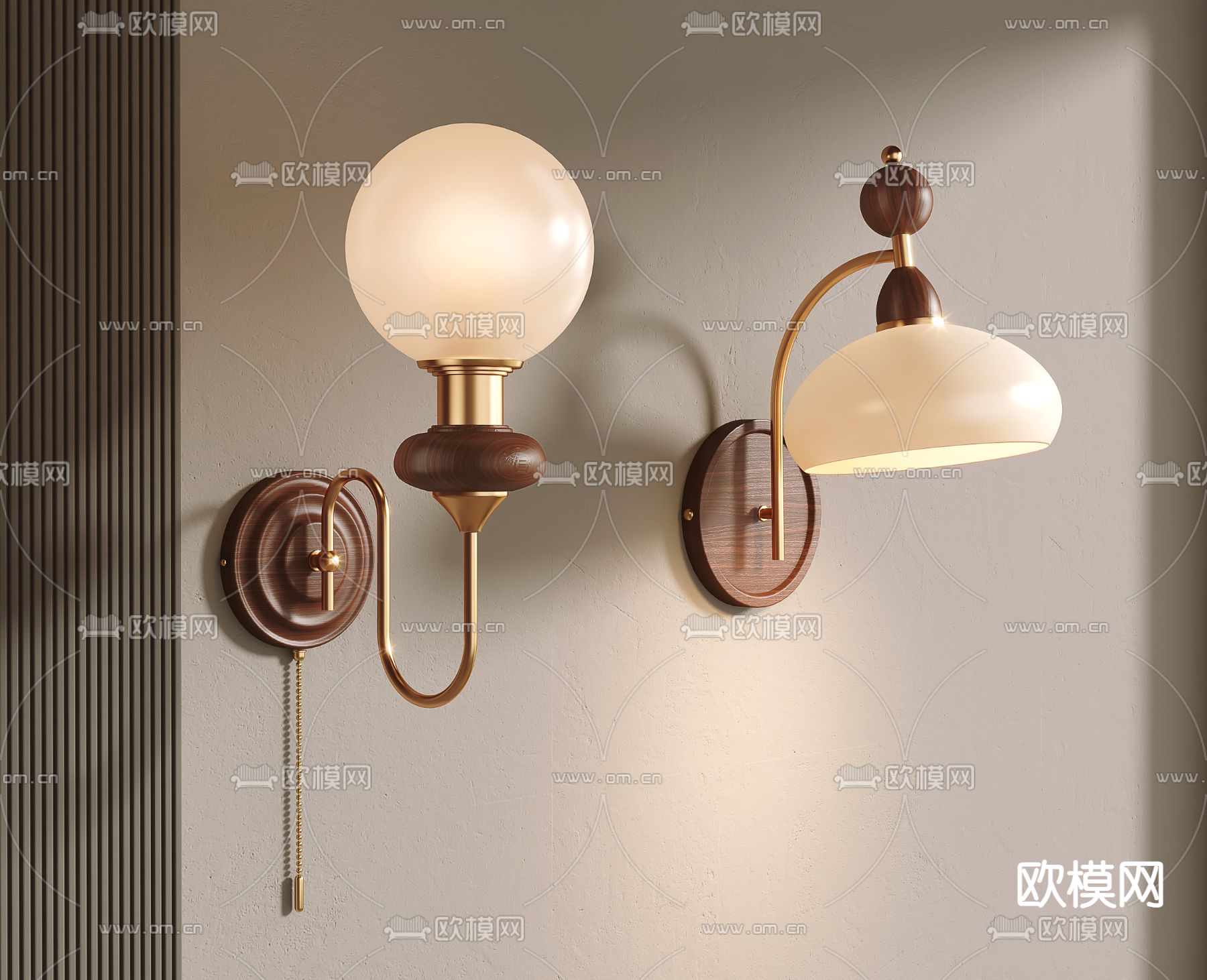 美式壁灯 法式壁灯3d模型下载