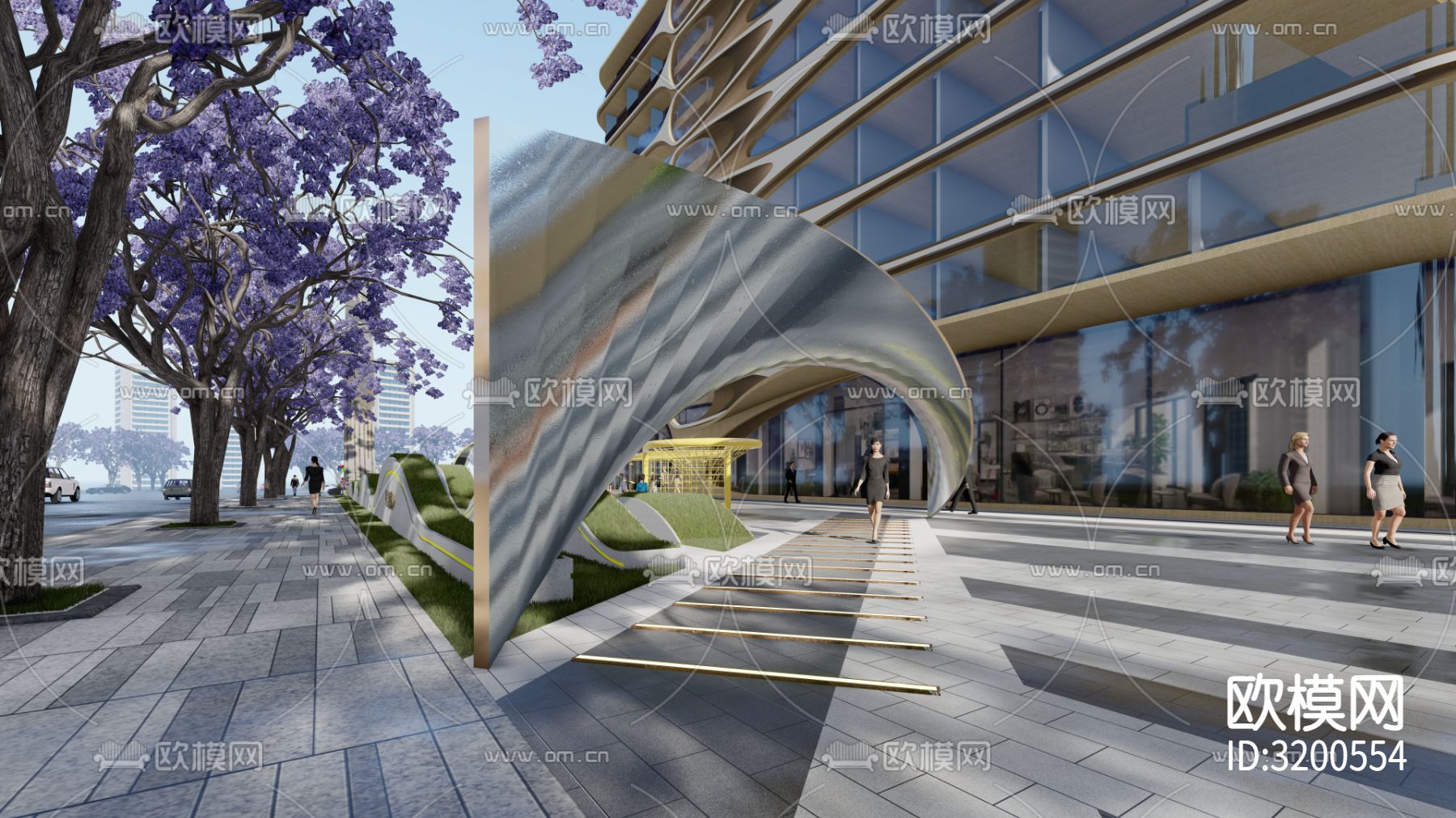 商业街装修效果图下载（渲染图3）