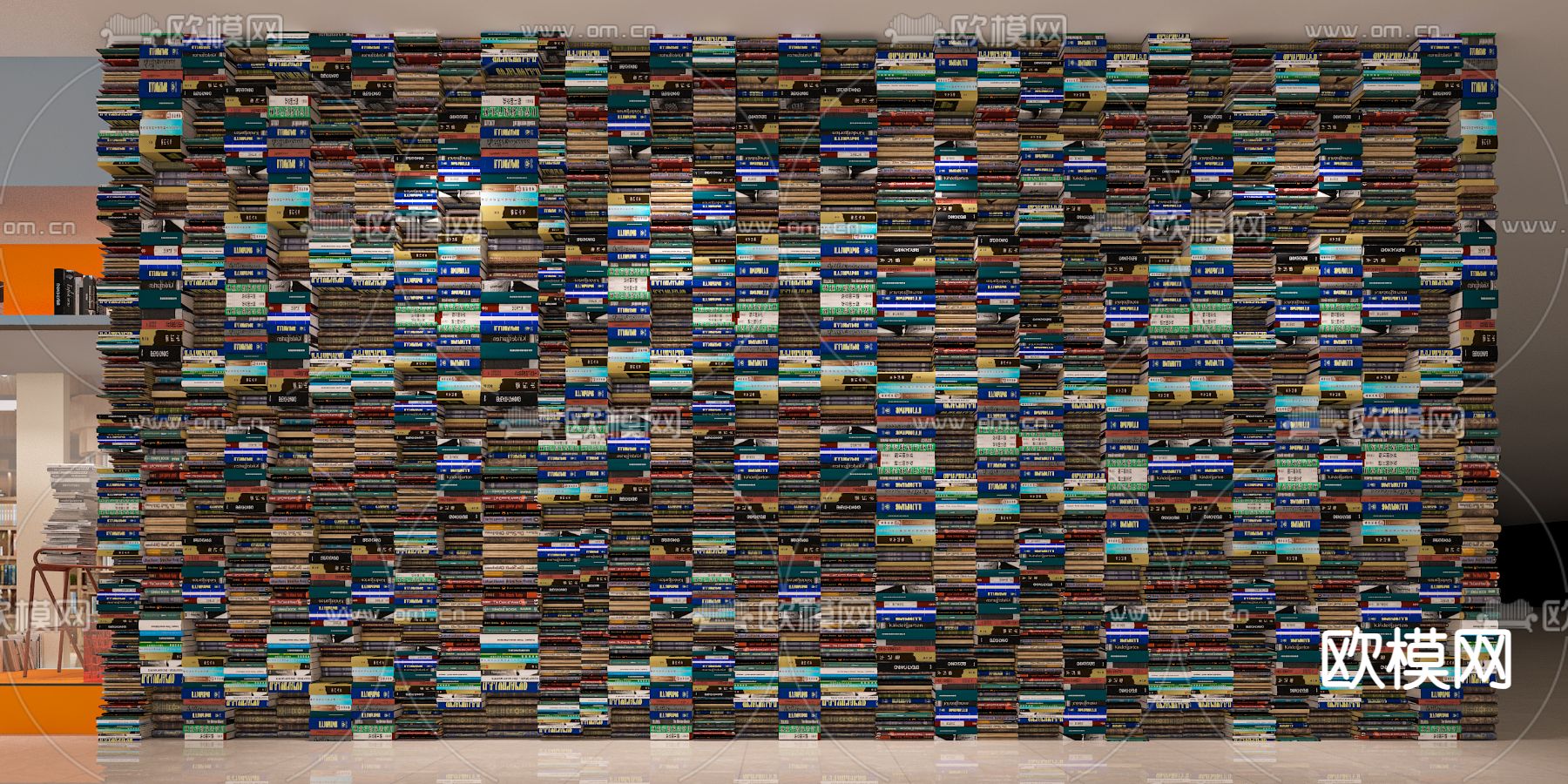 现代书店 图书馆3d模型下载（渲染图4）