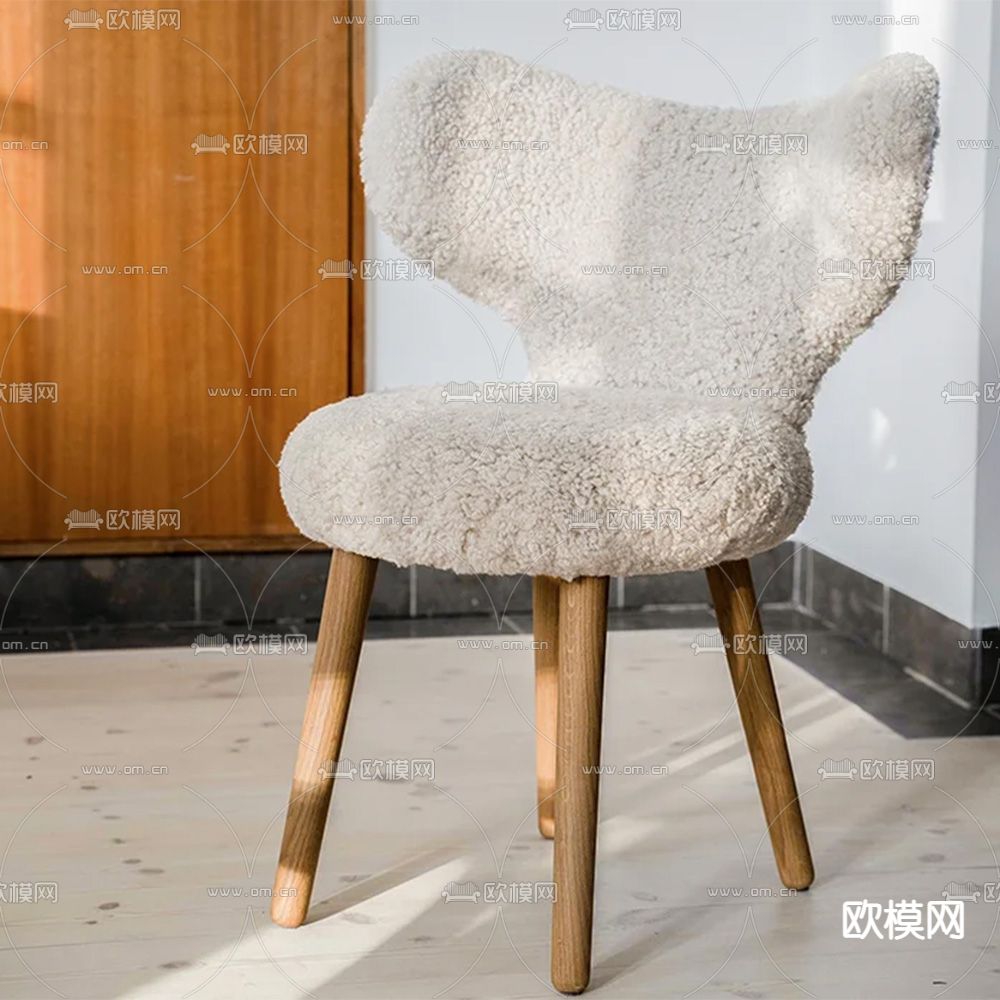 Mazo 毛绒椅子 休闲椅3d模型下载（渲染图1）