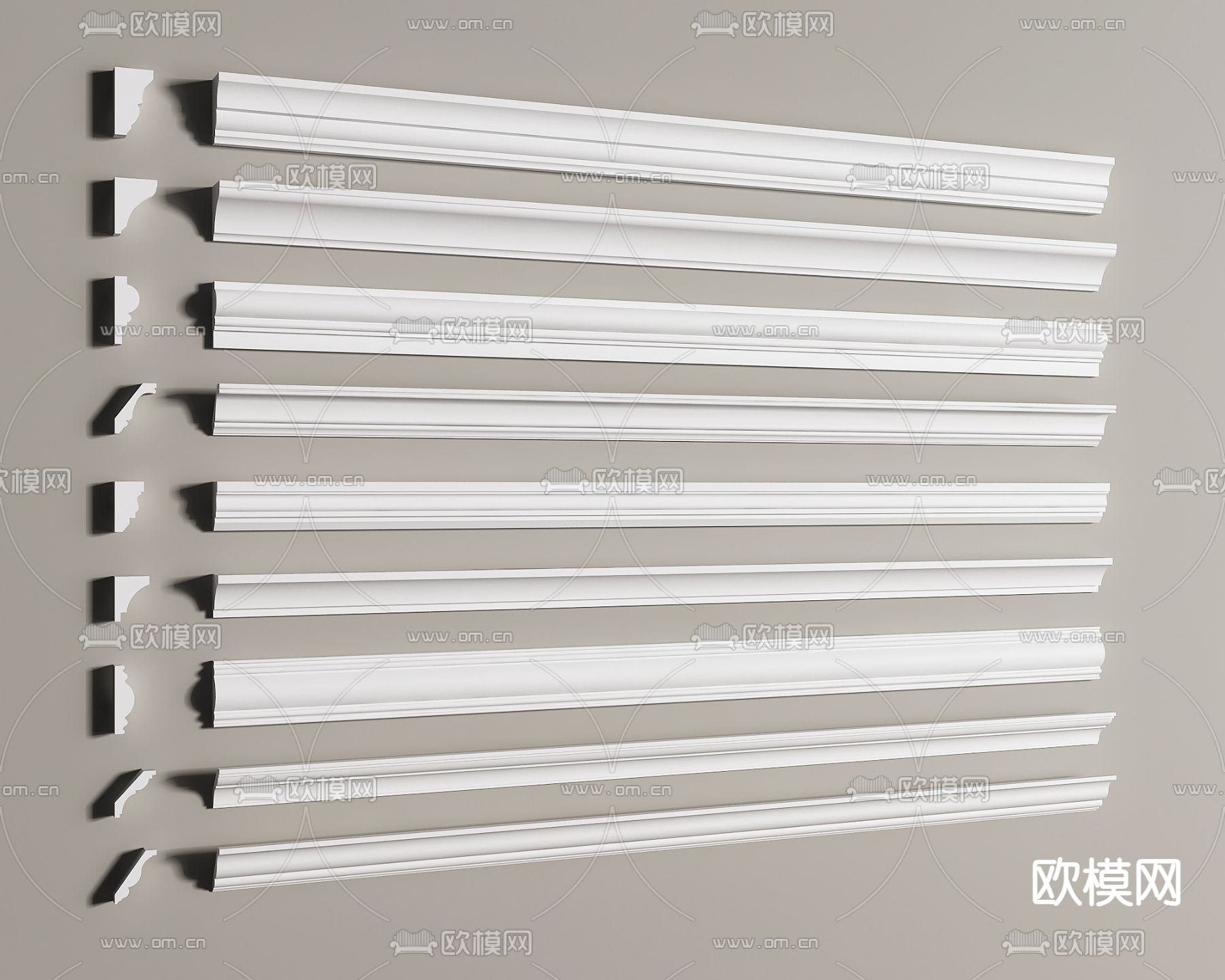 石膏线 线条 阴角线 阳角线su模型下载（渲染图2）