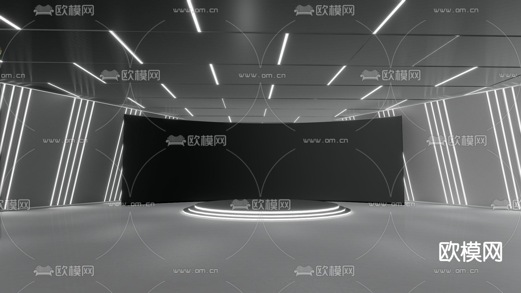 直播间 发布会 舞台su模型下载（渲染图2）