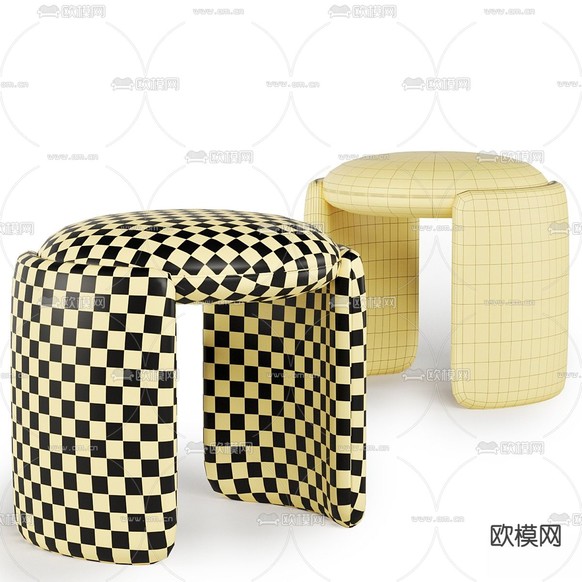 凳子 沙发凳 矮凳3d模型下载(渲染图4)