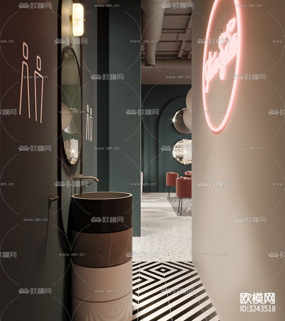 现代蛋糕甜品店装修效果图下载（渲染图6）