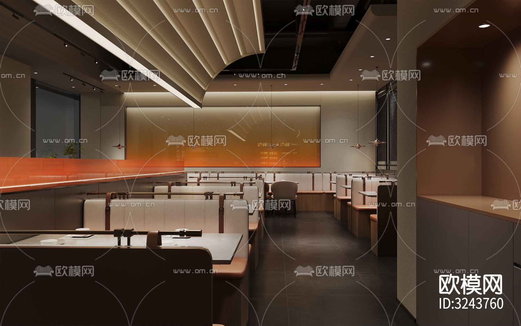 现代西餐厅装修效果图下载（渲染图7）