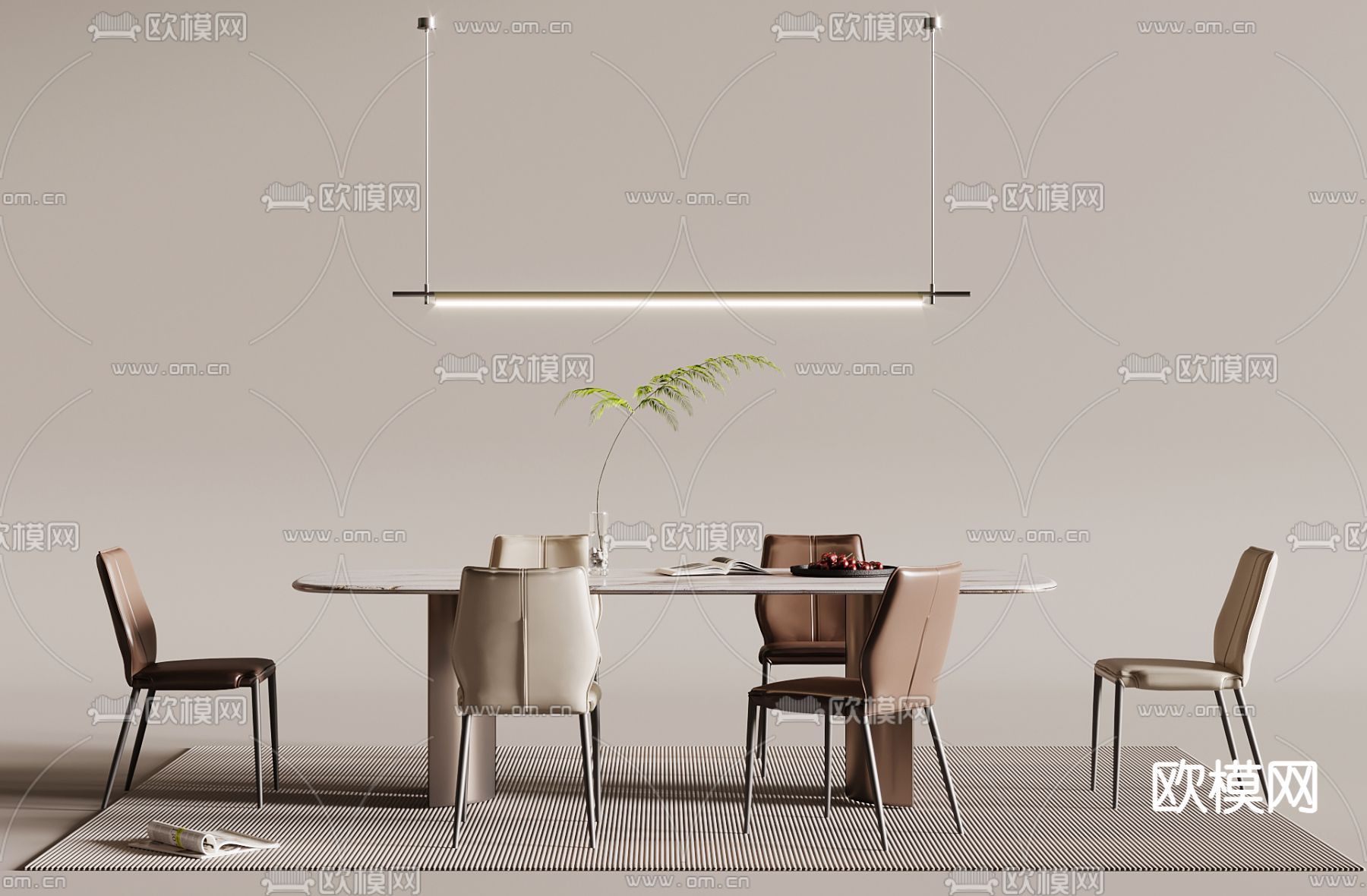 现代餐桌椅3d模型下载