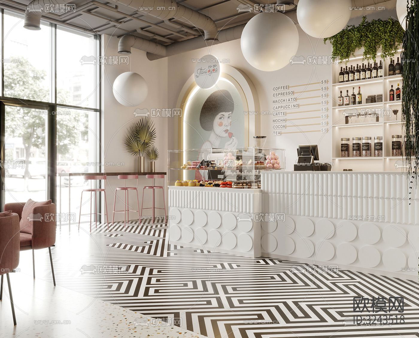 现代蛋糕甜品店装修效果图下载（渲染图5）