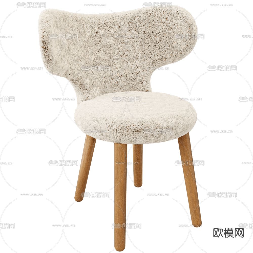 Mazo 毛绒椅子 休闲椅3d模型下载（渲染图2）