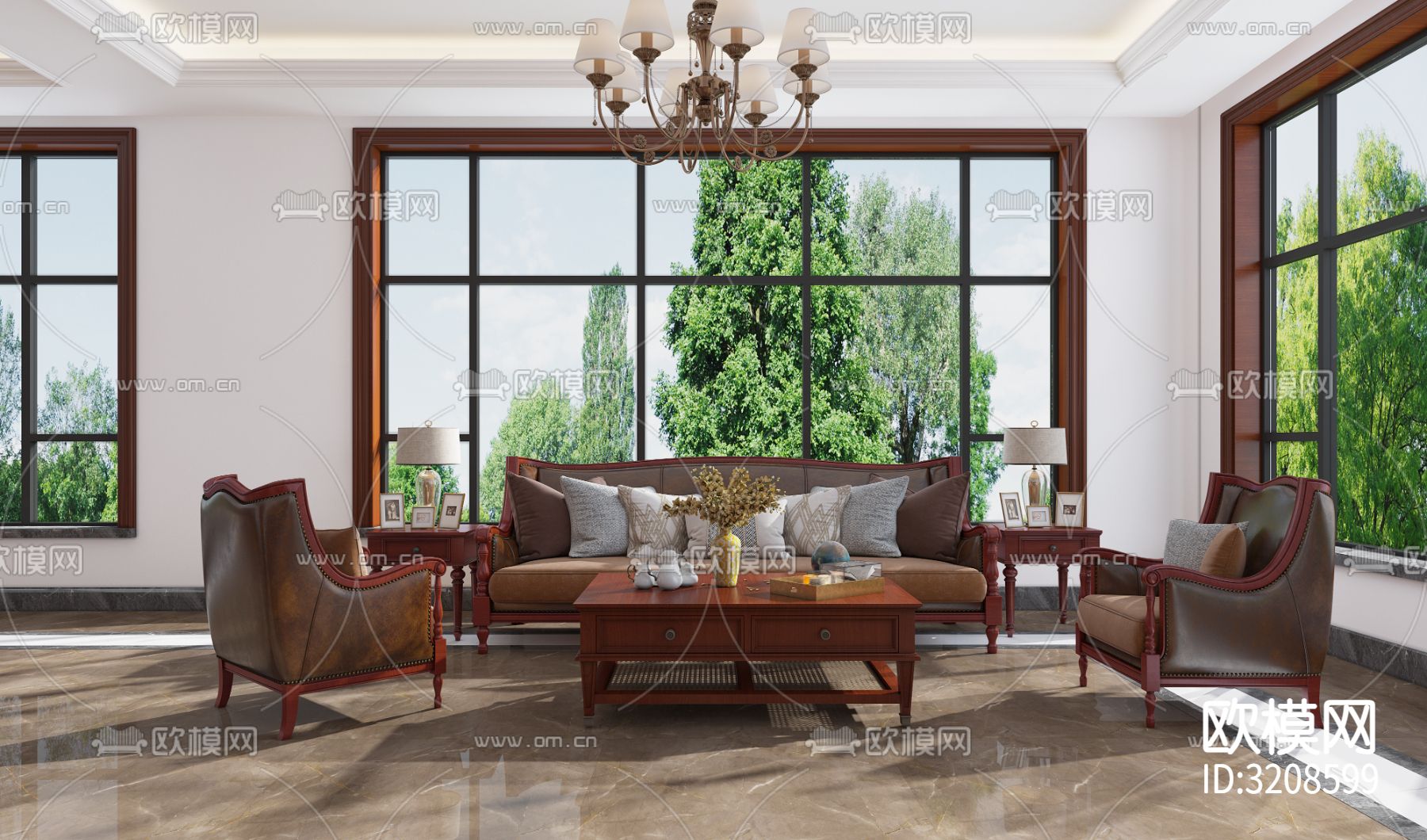 董事长办公室装修效果图下载（渲染图4）