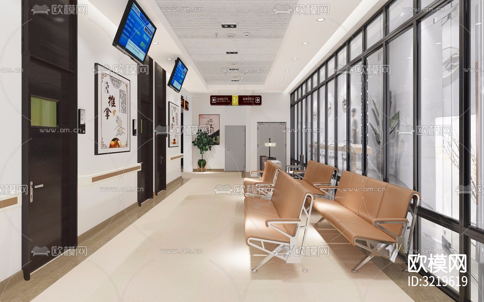 康复医疗医院装修效果图下载（渲染图4）