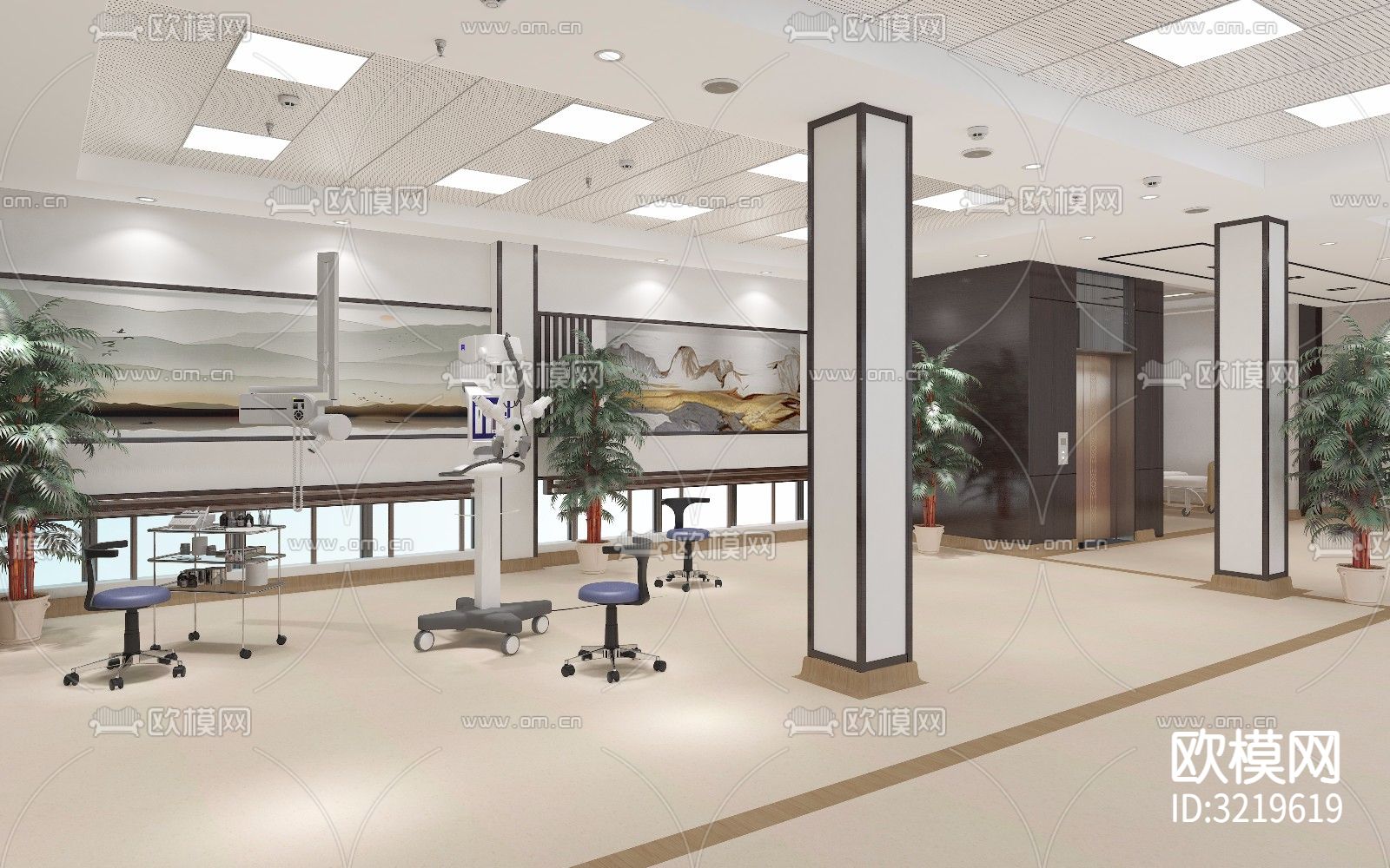 康复医疗医院装修效果图下载（渲染图2）