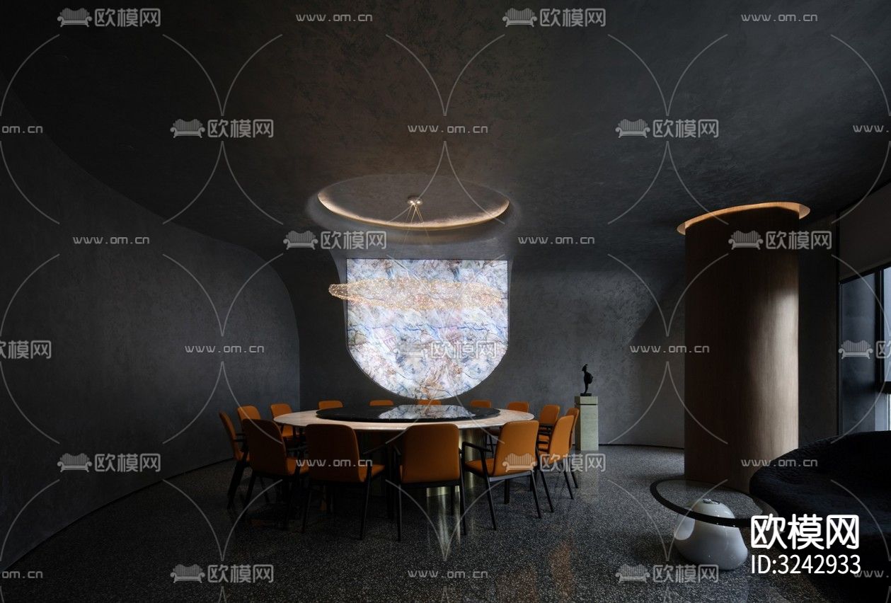 现代中餐厅装修效果图下载（渲染图8）