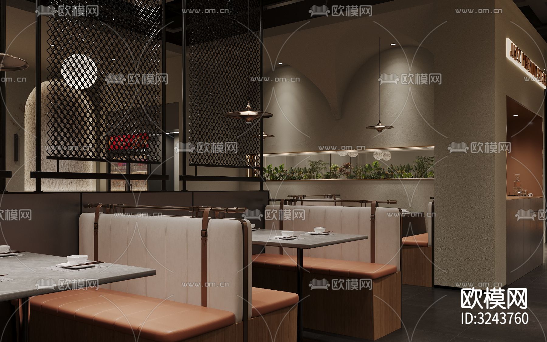 现代西餐厅装修效果图下载（渲染图4）