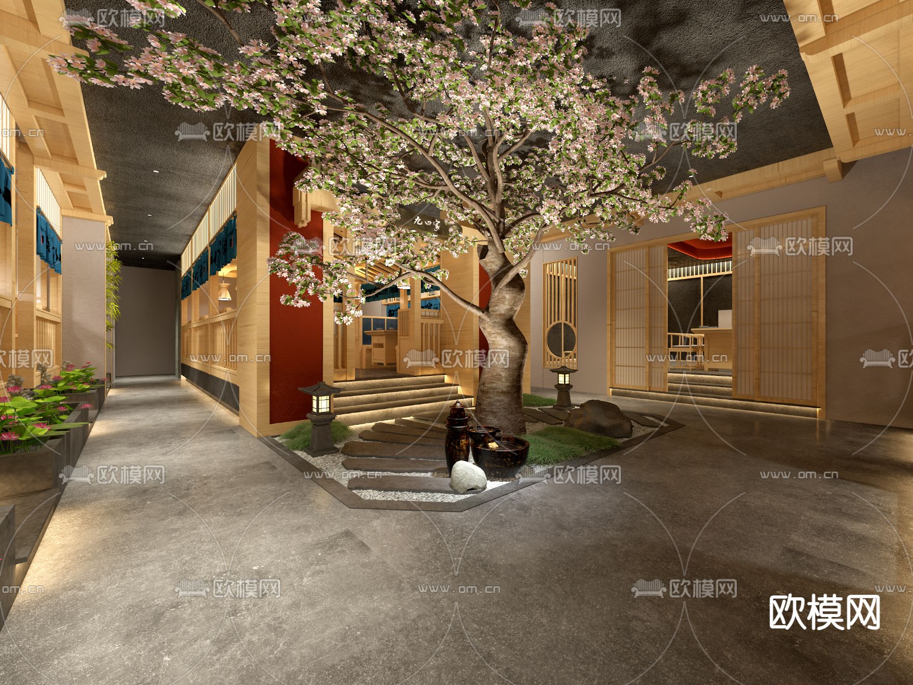 日式烤肉店3d模型下载（渲染图3）