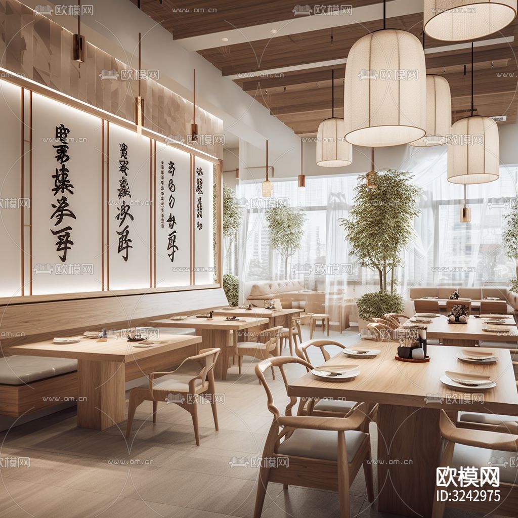 现代中餐厅装修效果图下载（渲染图7）