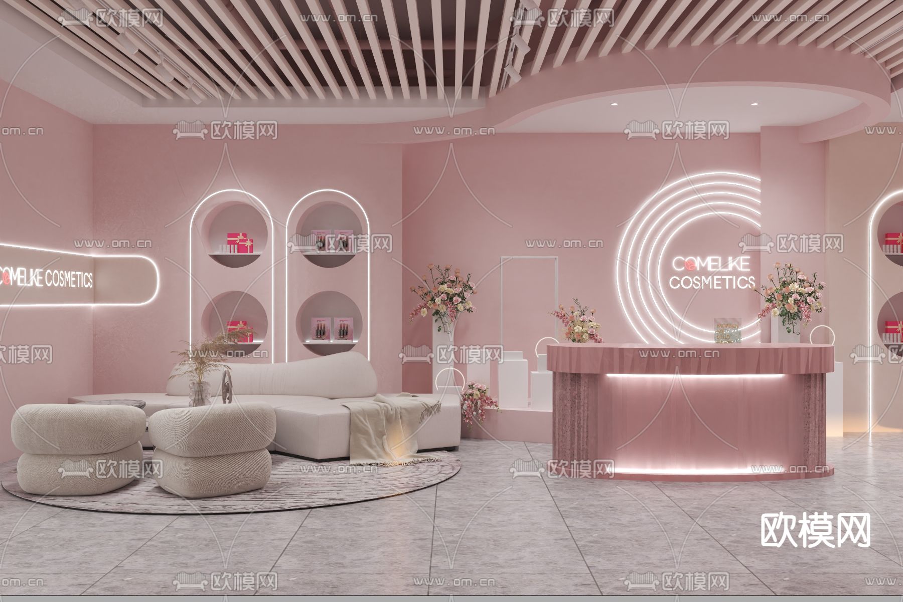 现代化妆品店 化妆品专卖店3d模型下载（渲染图4）