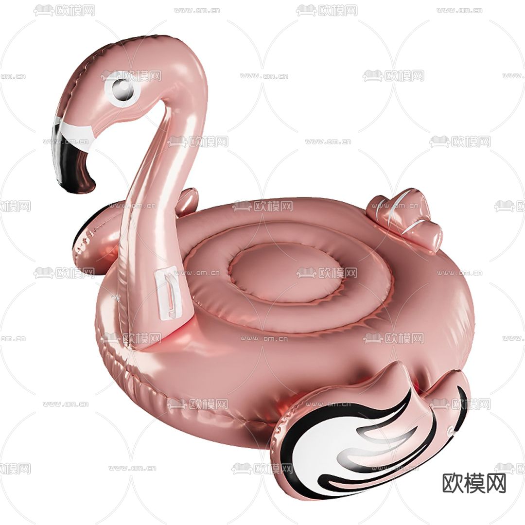 现代 火烈鸟游泳圈 儿童游泳圈3d模型下载（渲染图1）