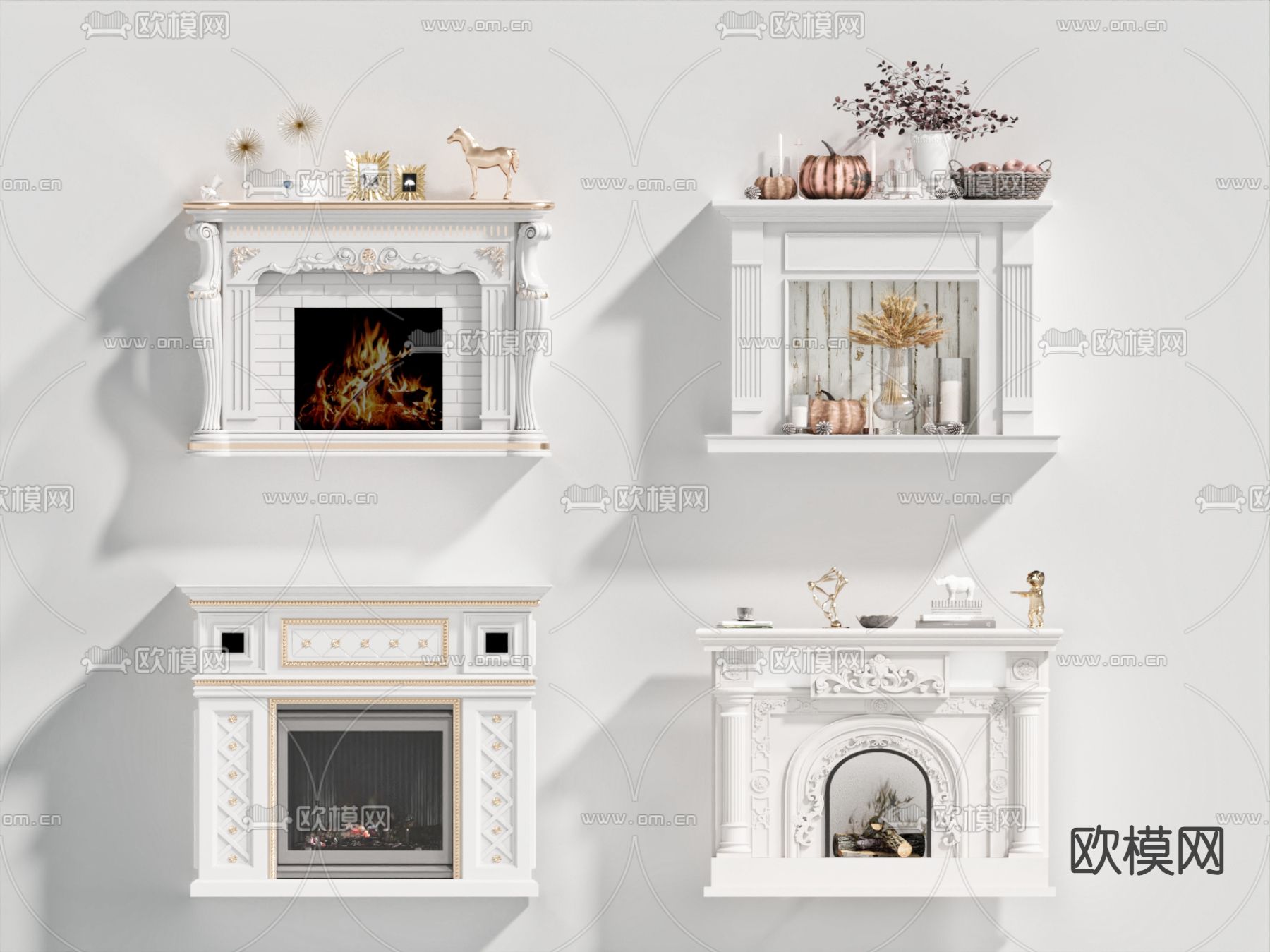 简欧壁炉 火炉3d模型下载