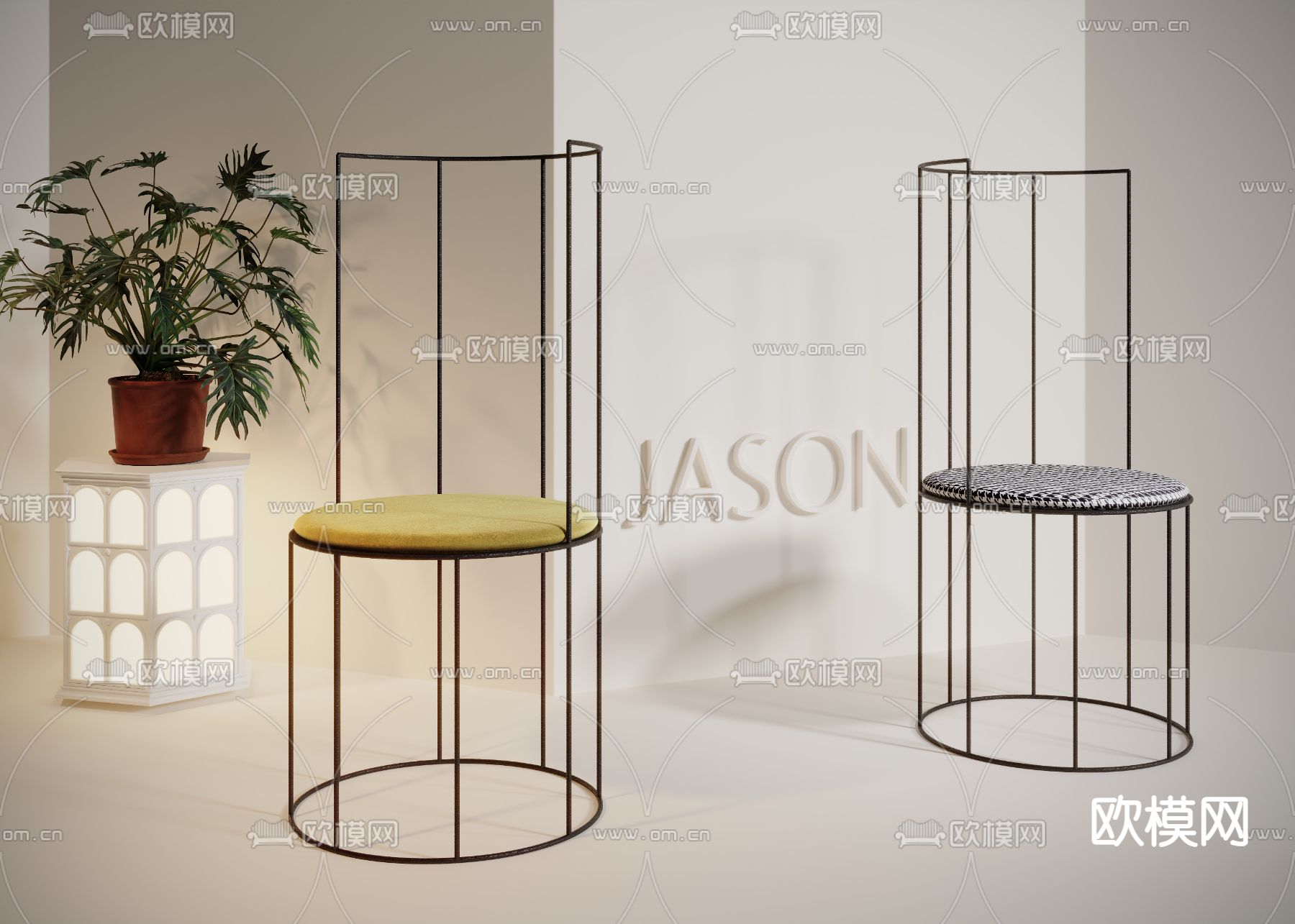 现代椅子 休闲椅3d模型下载（渲染图1）