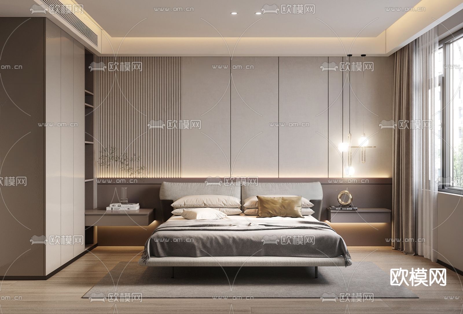 现代卧室 主卧 主人房3d模型下载