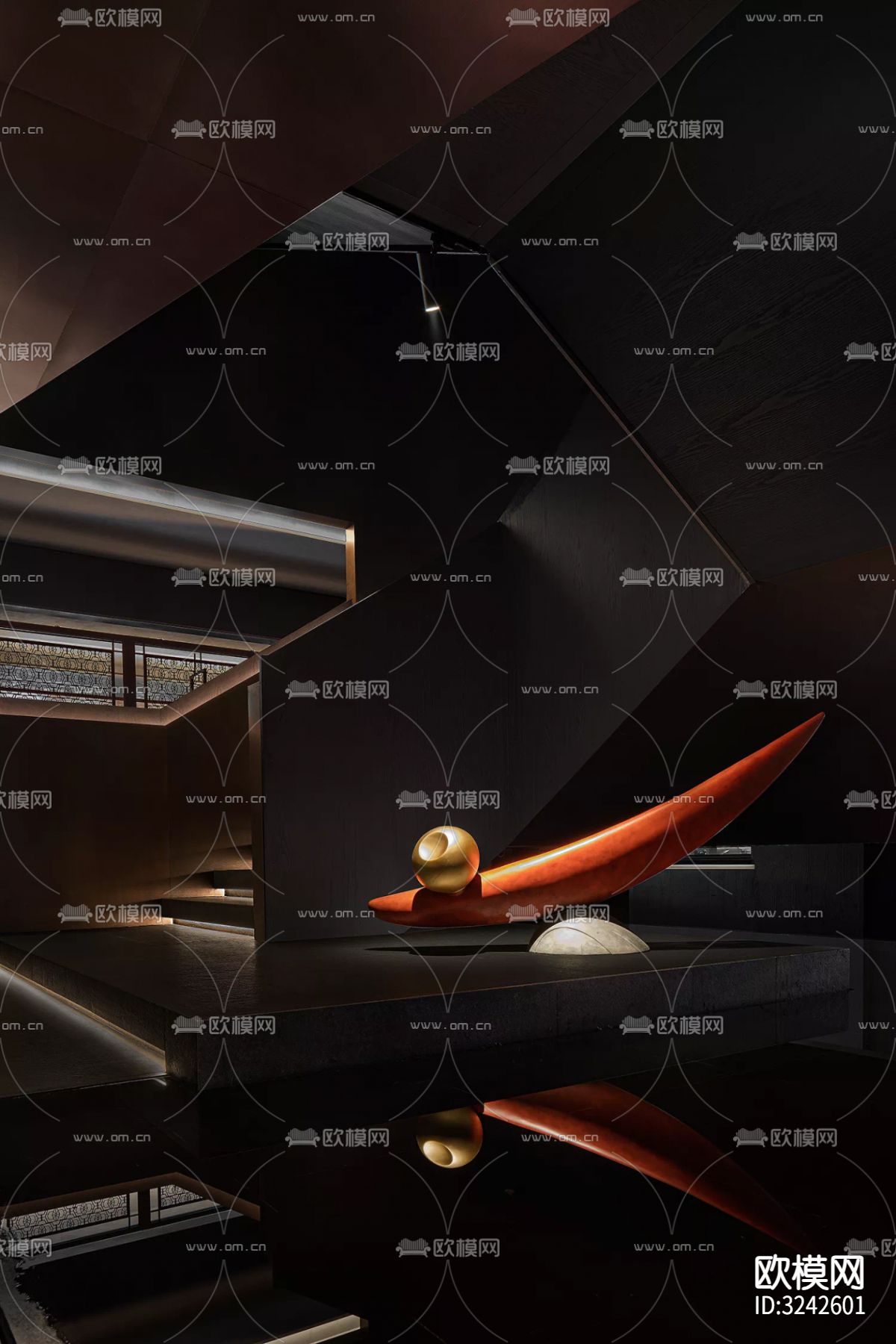 新中式中餐厅装修效果图下载（渲染图14）