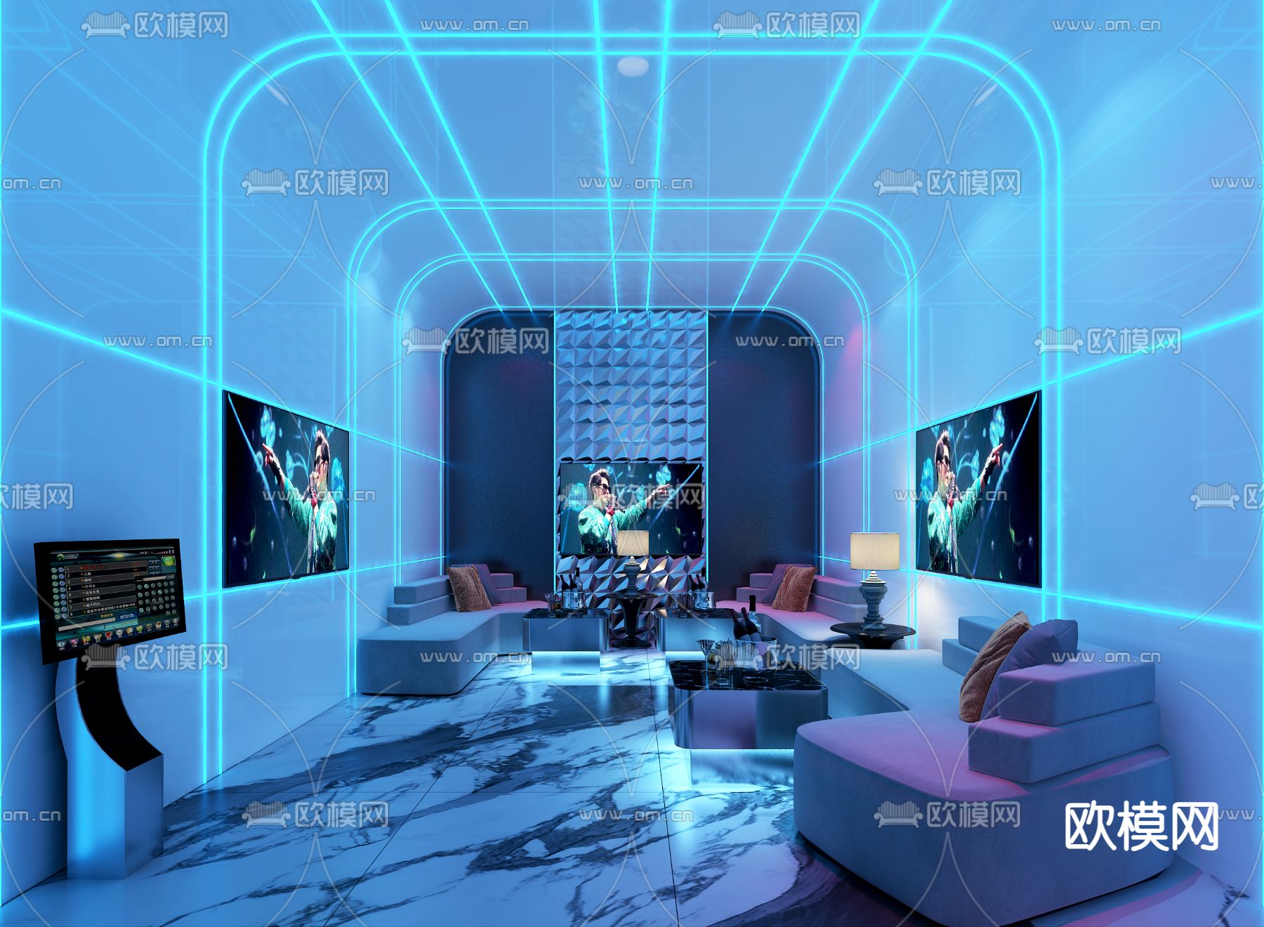 现代KTV包间3d模型下载