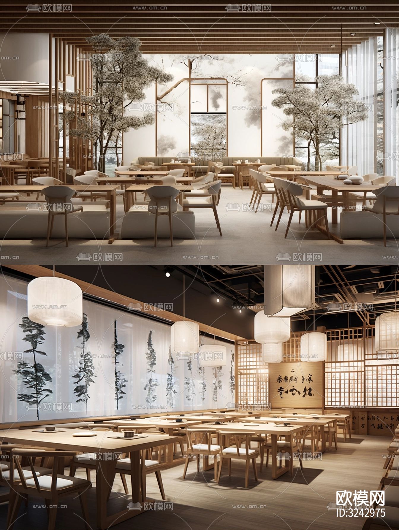 现代中餐厅装修效果图下载（渲染图8）