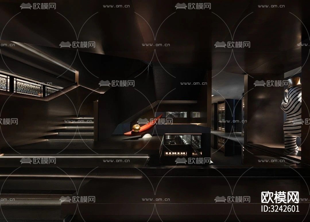 新中式中餐厅装修效果图下载（渲染图11）