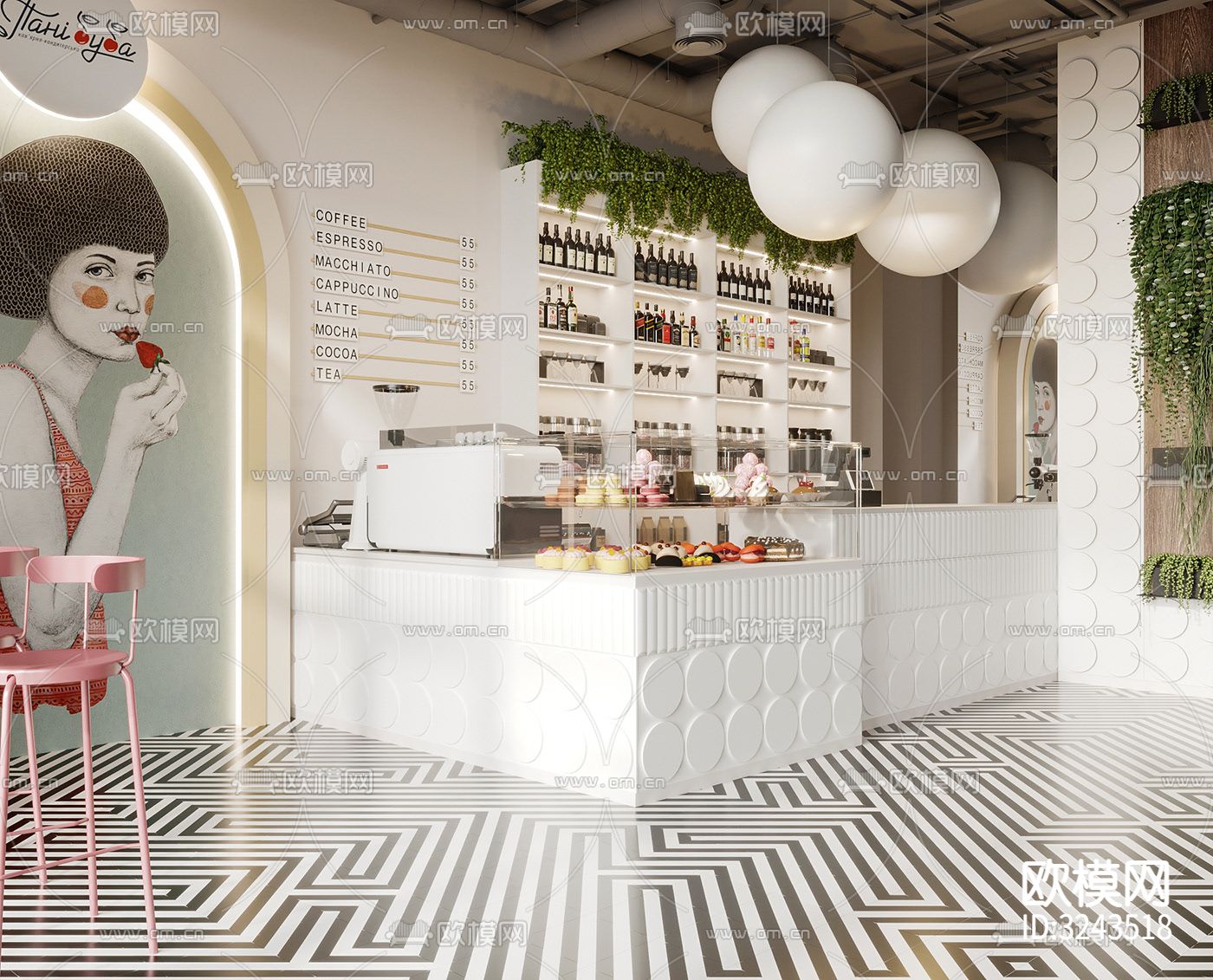 现代蛋糕甜品店装修效果图下载（渲染图13）