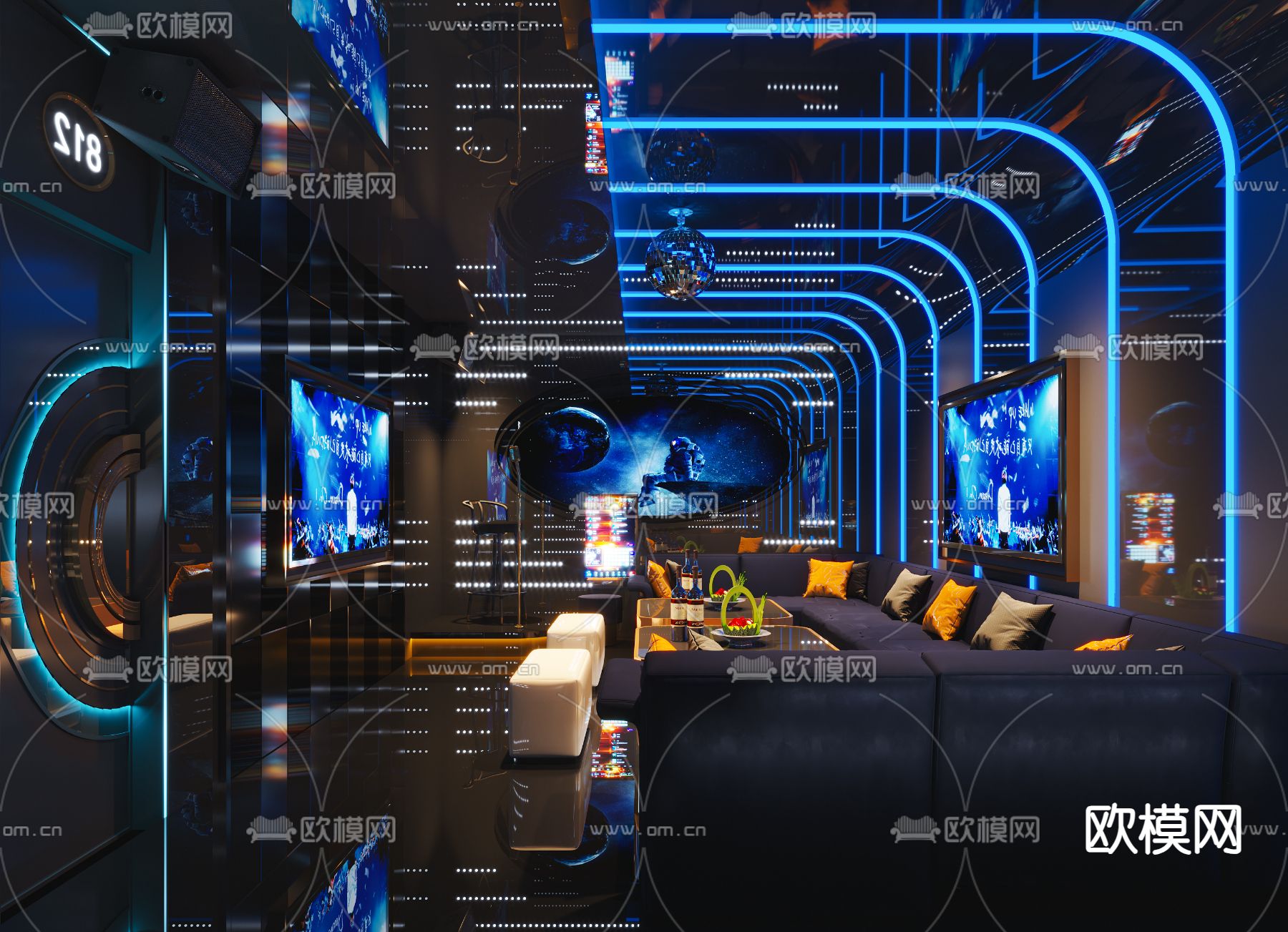 现代KTV3d模型下载（渲染图1）