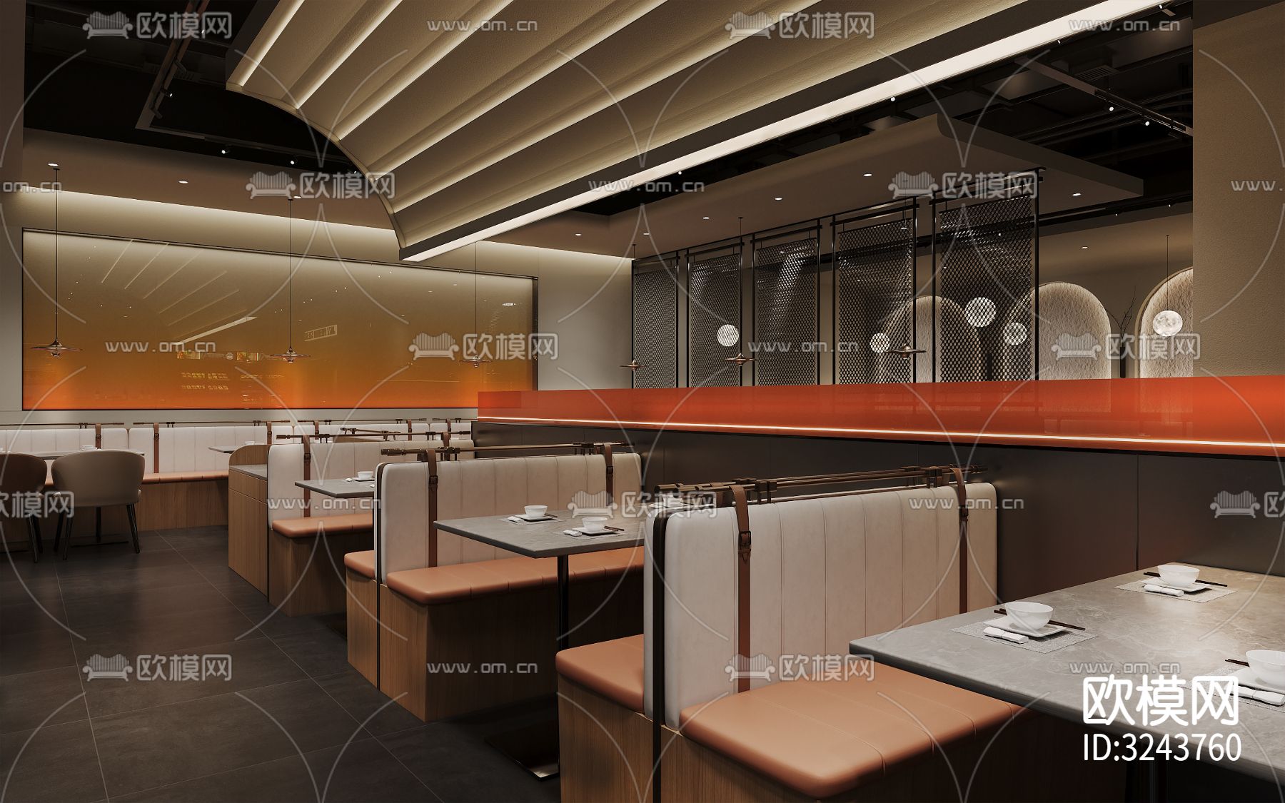 现代西餐厅装修效果图下载（渲染图6）