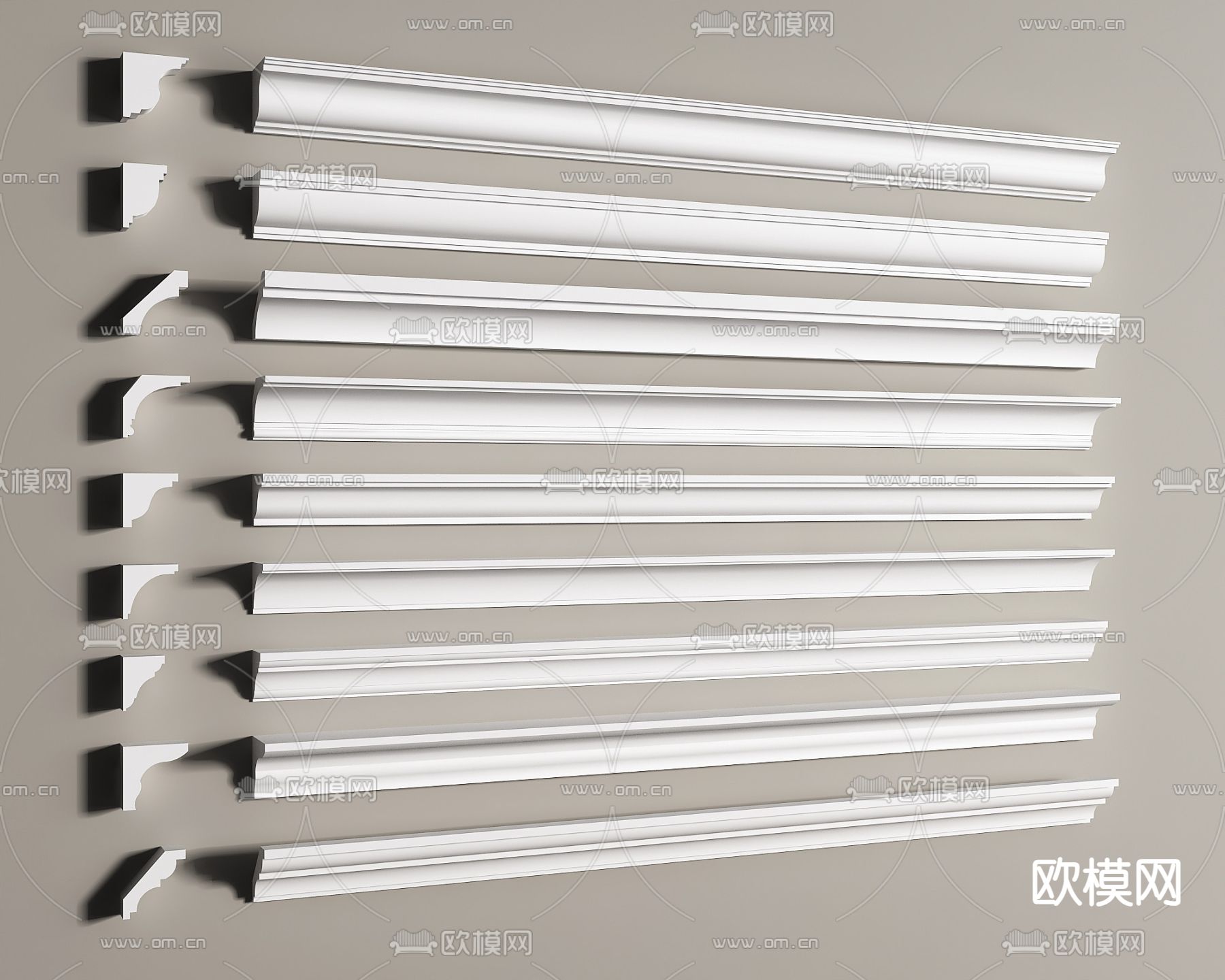 石膏线 线条 阴角线 阳角线su模型下载（渲染图2）