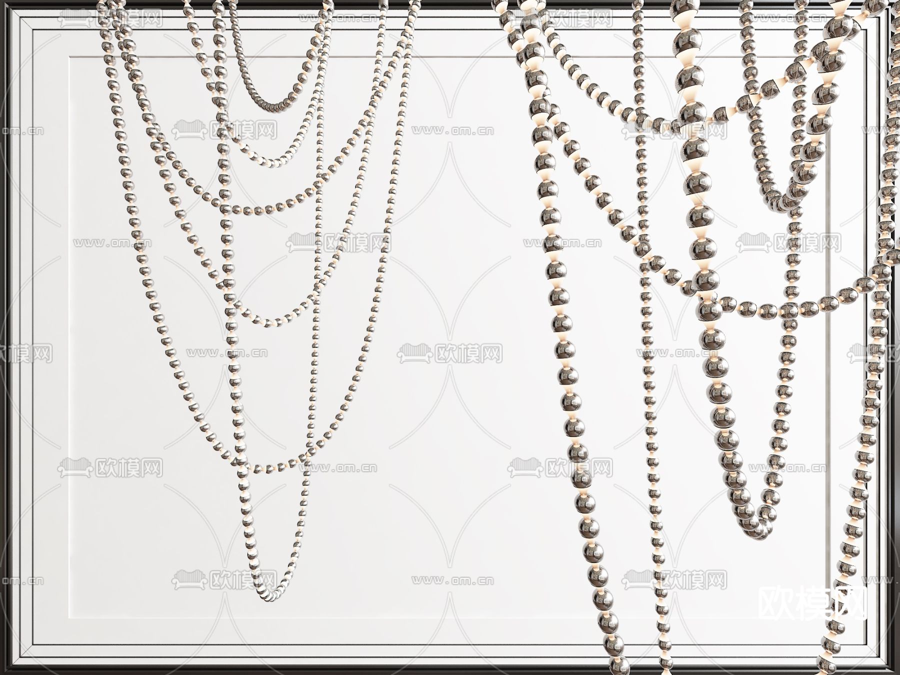 轻奢装饰灯 串珠灯 大堂灯3d模型下载