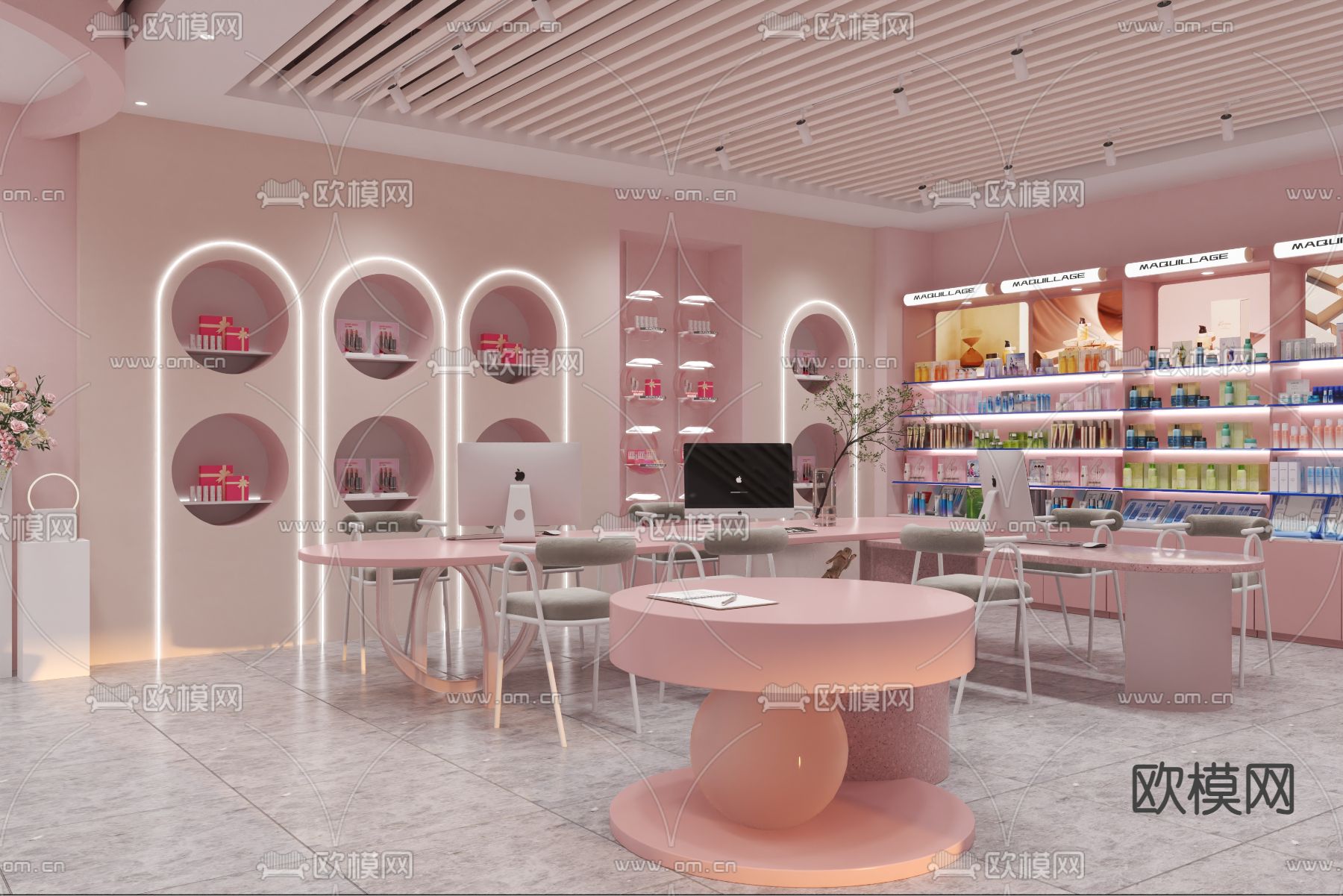 现代化妆品店 化妆品专卖店3d模型下载（渲染图3）