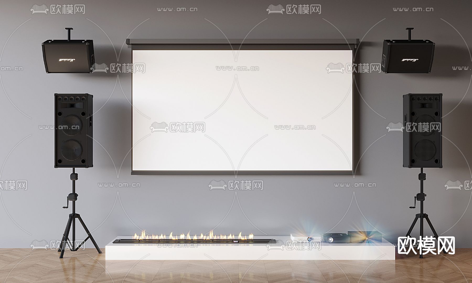 现代音响 投影设备3d模型下载