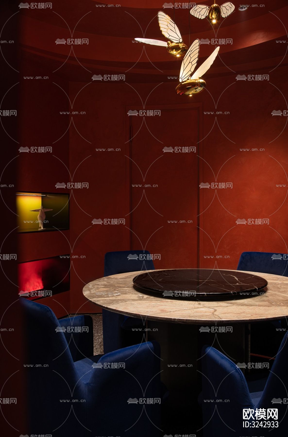 现代中餐厅装修效果图下载（渲染图5）