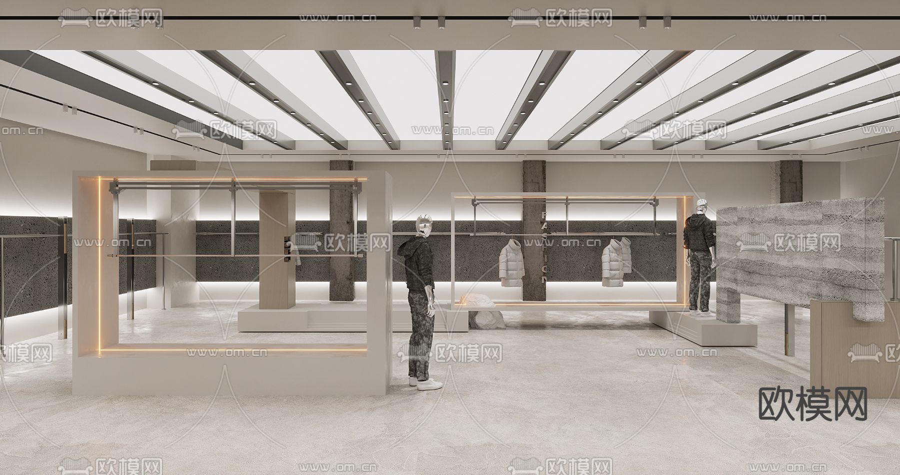 工业风 潮牌服装店3d模型下载（渲染图3）