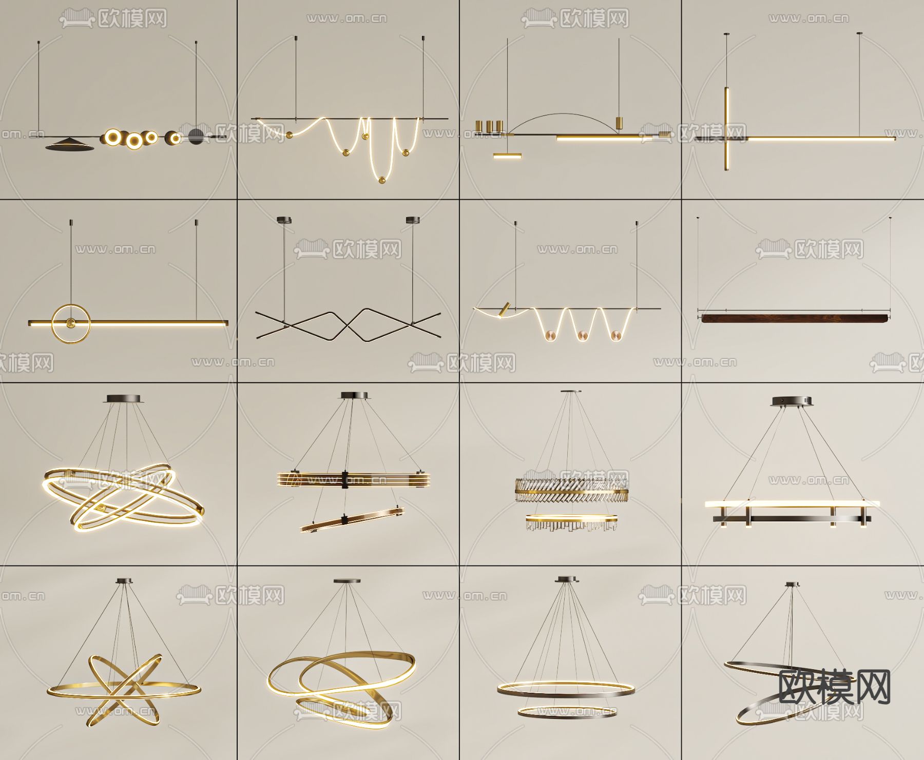 轻奢吊灯 大厅吊灯3d模型下载