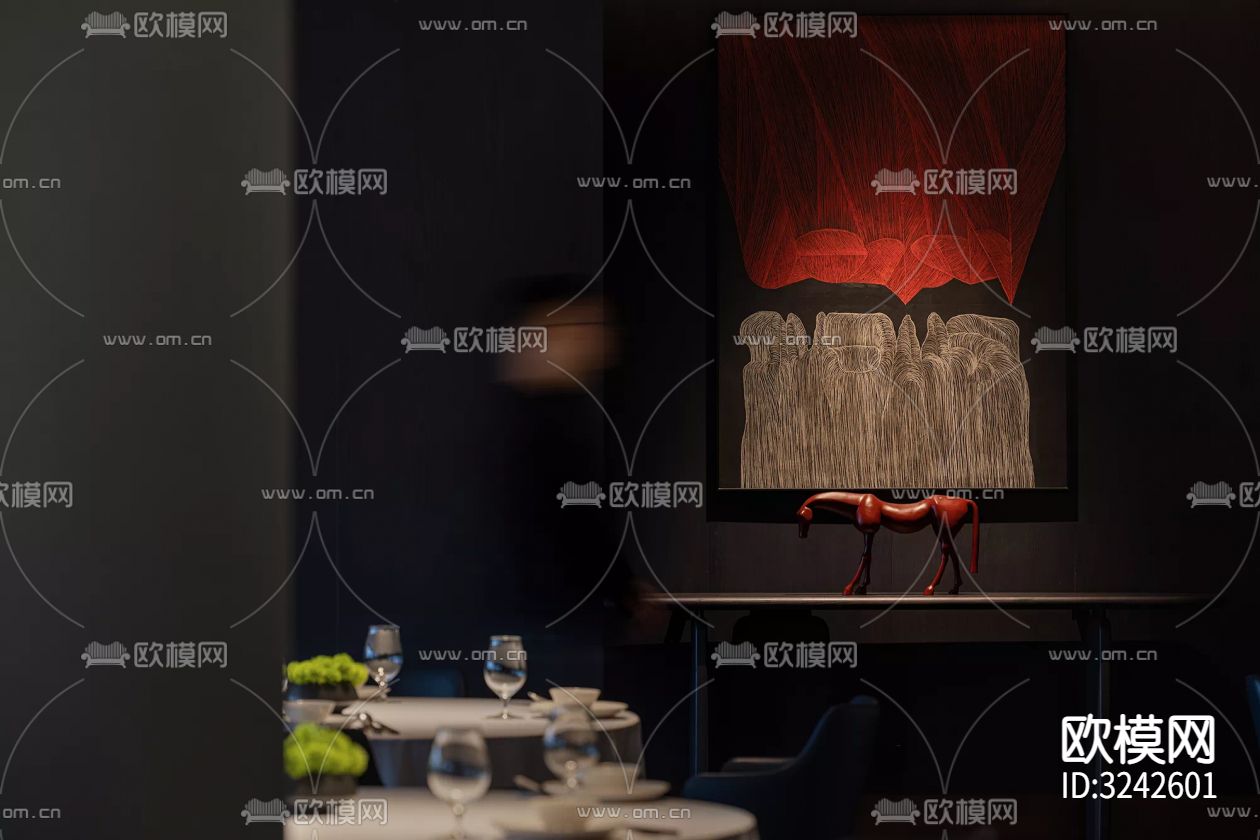 新中式中餐厅装修效果图下载（渲染图3）