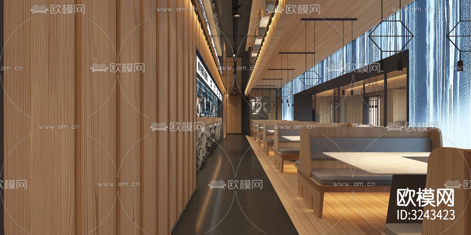 火锅烤肉装修效果图下载（渲染图10）