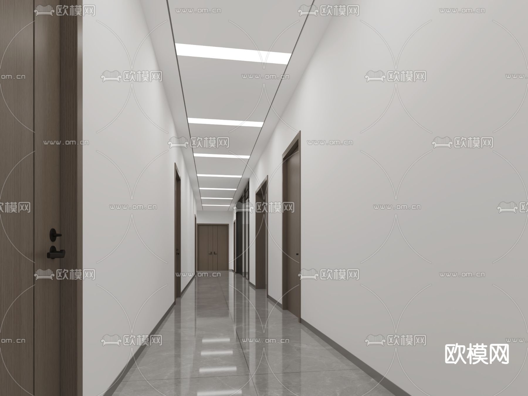 办公走廊su模型下载（渲染图2）