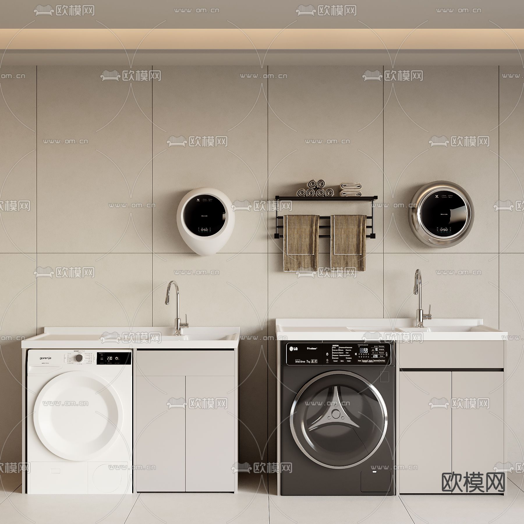 现代洗衣机su模型