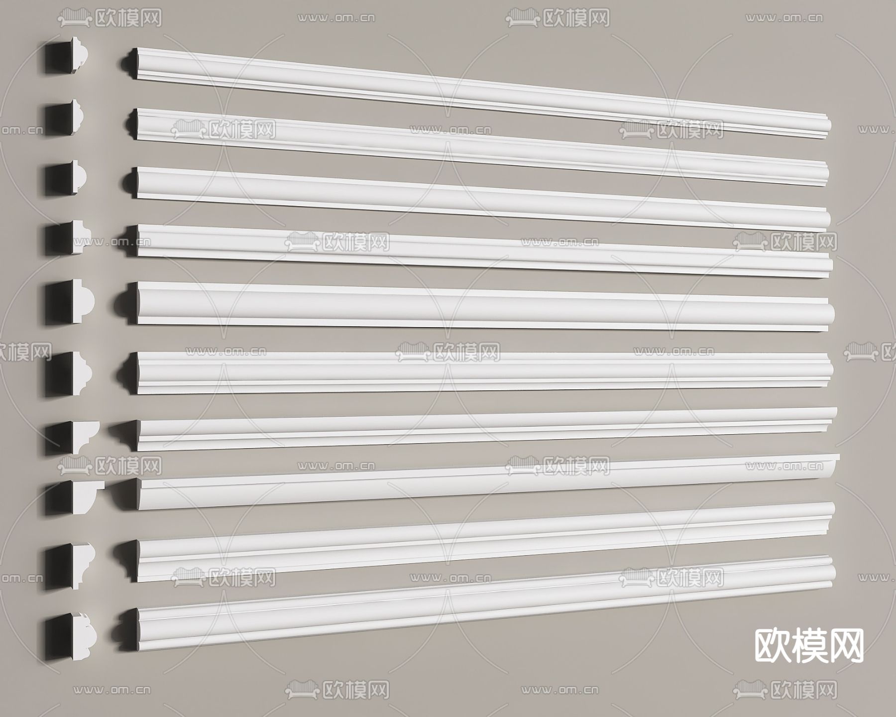 石膏线 线条 阴角线 阳角线su模型下载（渲染图2）